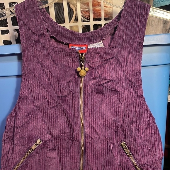 VINTAGE Mickey For Kids Purple Velour Girls Dress - Picture 3 of 10